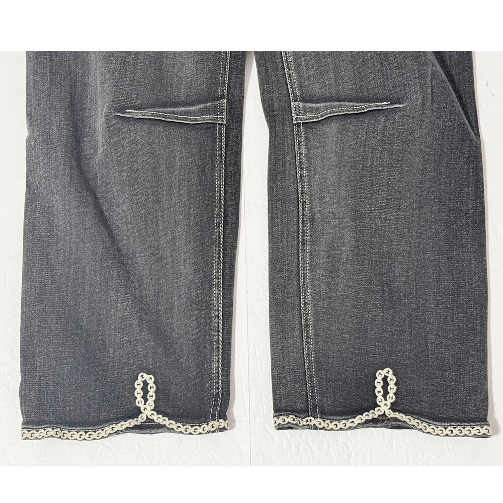 Driftwood Barbara Ravishing Rosettes Wide Leg Barrel Jeans, Size 27 - Picture 6 of 11